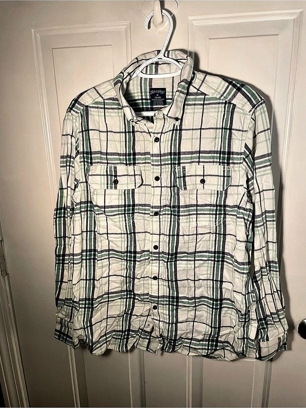 Faded Glory Men's Plaid Cotton Shirt Size Medium